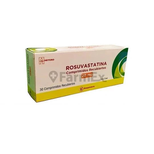 Rosuvastatina 20 mg x 30 comprimidos "Ley Cenabast" HETERO